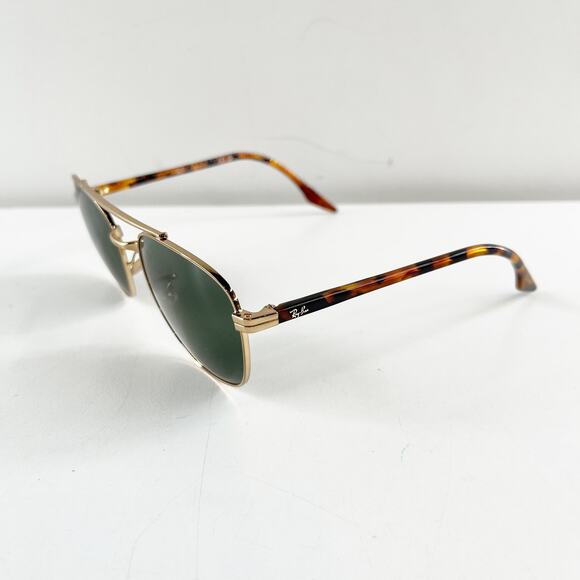 Ray Ban Classic Double Bridge Aviator Sunglasses Gold Tortoise - Picture 3 of 7